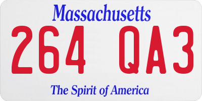 MA license plate 264QA3