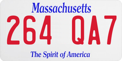 MA license plate 264QA7