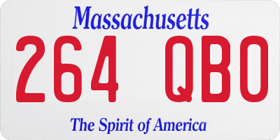 MA license plate 264QB0
