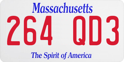 MA license plate 264QD3