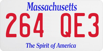 MA license plate 264QE3