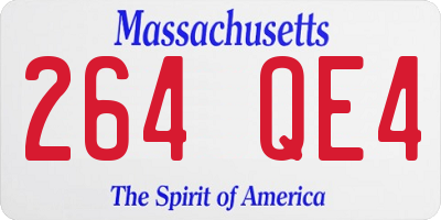 MA license plate 264QE4