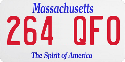 MA license plate 264QF0