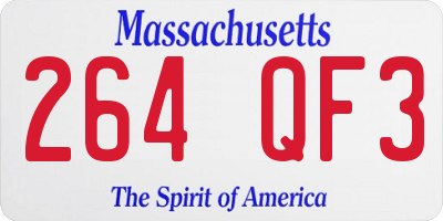 MA license plate 264QF3