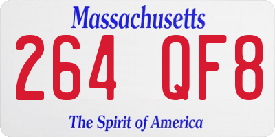 MA license plate 264QF8