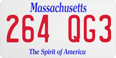 MA license plate 264QG3