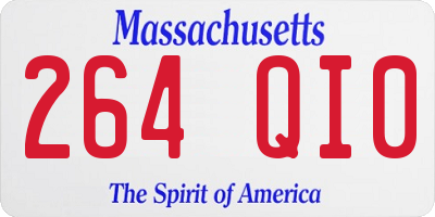 MA license plate 264QI0
