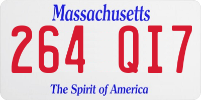MA license plate 264QI7