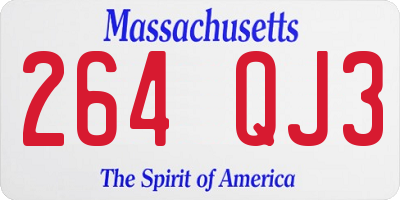 MA license plate 264QJ3
