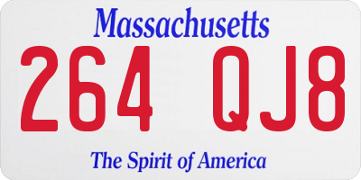 MA license plate 264QJ8