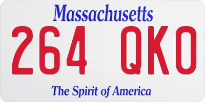 MA license plate 264QK0