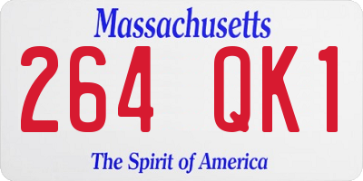 MA license plate 264QK1