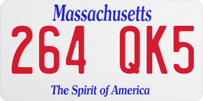 MA license plate 264QK5