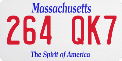 MA license plate 264QK7
