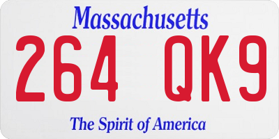 MA license plate 264QK9
