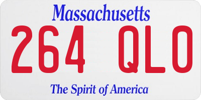 MA license plate 264QL0