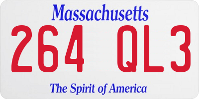 MA license plate 264QL3