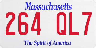 MA license plate 264QL7