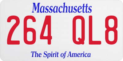 MA license plate 264QL8