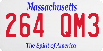 MA license plate 264QM3