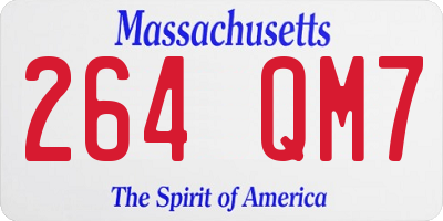 MA license plate 264QM7