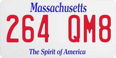 MA license plate 264QM8