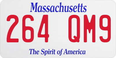 MA license plate 264QM9