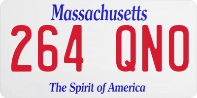 MA license plate 264QN0