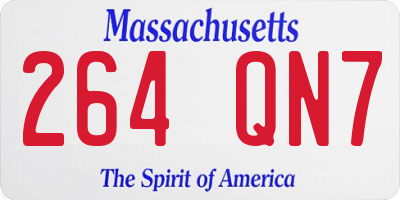 MA license plate 264QN7