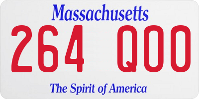 MA license plate 264QO0