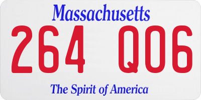 MA license plate 264QO6