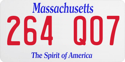 MA license plate 264QO7