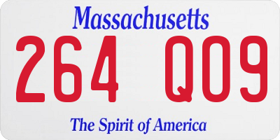 MA license plate 264QO9