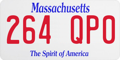 MA license plate 264QP0