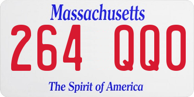 MA license plate 264QQ0