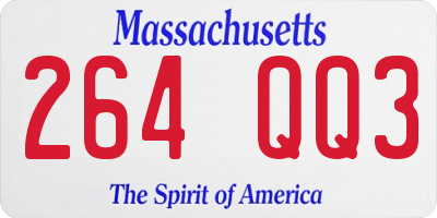 MA license plate 264QQ3