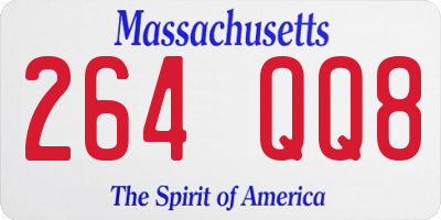 MA license plate 264QQ8