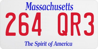 MA license plate 264QR3