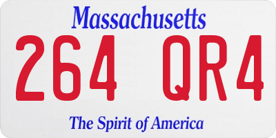 MA license plate 264QR4