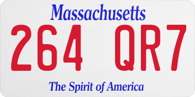 MA license plate 264QR7