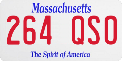 MA license plate 264QS0