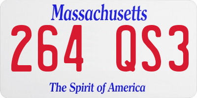 MA license plate 264QS3