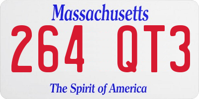 MA license plate 264QT3