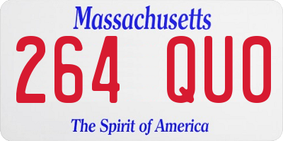 MA license plate 264QU0