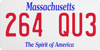 MA license plate 264QU3