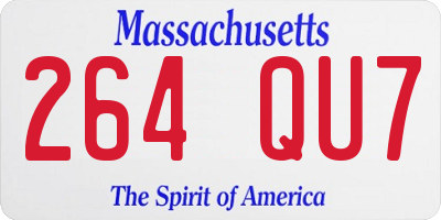 MA license plate 264QU7