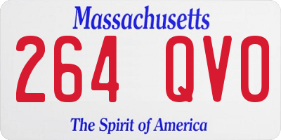 MA license plate 264QV0