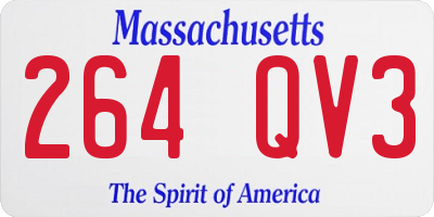 MA license plate 264QV3
