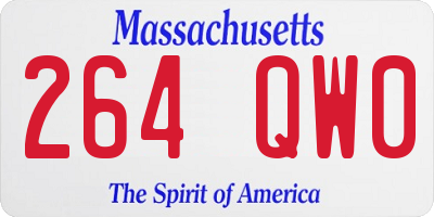 MA license plate 264QW0