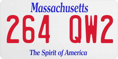 MA license plate 264QW2